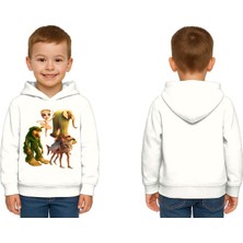 Sedirli Unisex Brainrot Baskılı Çocuk Swaetshirt Kapüşonlu 3 Iplik Şardonlu
