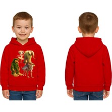 Sedirli Unisex Brainrot Baskılı Çocuk Swaetshirt Kapüşonlu 3 Iplik Şardonlu
