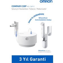 Omron Çocuklar Için Wheezescan Hırıltı Dedektörü Hediyeli C28P Nebulizatör