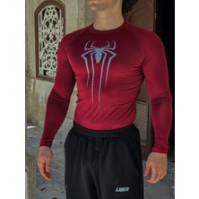 Liber Spider - Uzun Kollu Compression T-Shirt (Bordo)