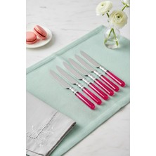 Depa 6’lı Paslanmaz Çelik Pembe Tatlı Bıçağı Seti