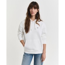Gant Kadın Beyaz Relaxed Fit Kapüşonlu Sweatshirt 4201413.113