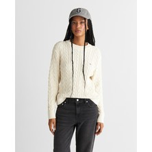 Gant Kadın Krem Relaxed Fit Bisiklet Yaka Triko 48925325T.130