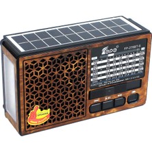 Apera Tepe FP-276BT-S Mini Solar Güneş Enerjili Cep Radyosu Bluetooth Hoparlör Fm Radyo LED Işıklı Şarjlı USB Micro Sd Mp3