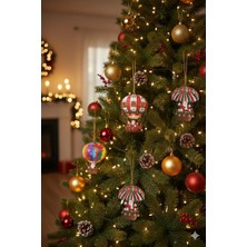 Yılbaşı Temalı Balon Paraşüt Figürleri 5 Parça Noel Süs Seti 1 Renkli Dekoratif Süsler