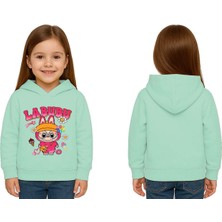 Sedirli Unisex Baskılı Çocuk Swaetshirt Labubu Baskılı Kapüşonlu 3 Iplik Şardonlu
