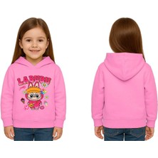 Sedirli Unisex Baskılı Çocuk Swaetshirt Labubu Baskılı Kapüşonlu 3 Iplik Şardonlu