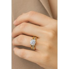 8 Ayar Altın Tektaş Yüzük 8A122