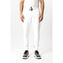 Back And Bond Beyaz Regular Fit Pamuklu Beli Bağlamalı Jogger Pantolon