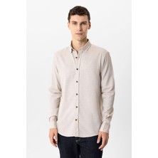 Back And Bond Bej Regular Fit %100 Pamuk Gömlek