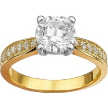 8 Ayar Altın Tektaş Yüzük 8A133