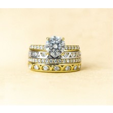 8 Ayar Altın Tektaşlı Alyans Yüzük 8A144