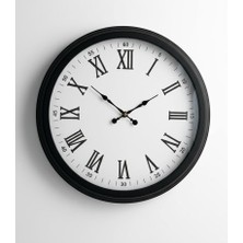 Salon Retro Romen Siyah Duvar Saati | 40 cm | Butik Saat
