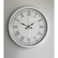 Dekoratif Retro Beyaz Duvar Saati | 40 cm | Butik Saat