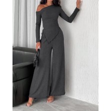 Xenthe Kadın Alt-Üst Omuzu Açık Modern Şık Pantolon Bluz Takım