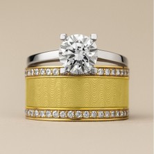 8 Ayar Altın Tektaşlı Alyans Yüzük 8A139