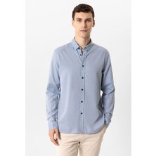 Back And Bond Mavi Regular Fit %100 Pamuk Gömlek