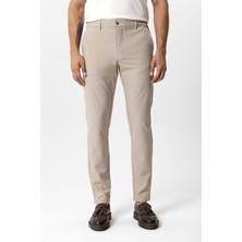 Back And Bond Bej Regular Fit Beli Lastikli Yan Cep Casual Pantolon