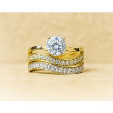 8 Ayar Altın Tektaşlı Alyans Yüzük 8A152