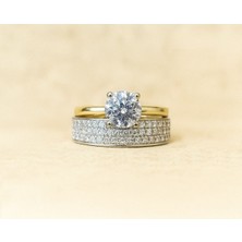 8 Ayar Altın Tektaşlı Alyans Yüzük 8A143