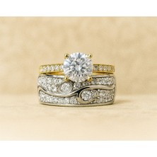 8 Ayar Altın Tektaşlı Alyans Yüzük 8A149