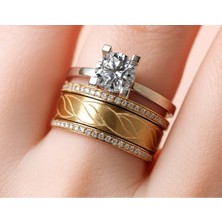 8 Ayar Altın Tektaşlı Alyans 8A108