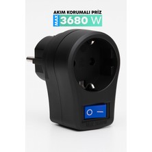 Telvesse Tekli Topraklı Akım Korumalı Priz Işıklı Anahtarlı Aşırı Gerilim Korumalı Emniyetli Priz 3860 Watt