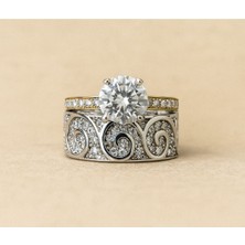 8 Ayar Altın Tektaşlı Alyans Yüzük 8A146