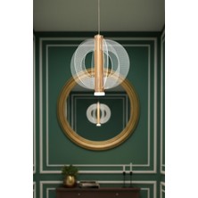 Ünal Aydınlatma Tan 6 Gold LED Avize – Modern Halkalı Tasarım