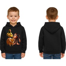Sedirli Unisex Brainrot Baskılı Çocuk Swaetshirt Kapüşonlu 3 Iplik Şardonlu