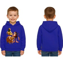 Sedirli Unisex Brainrot Baskılı Çocuk Swaetshirt Kapüşonlu 3 Iplik Şardonlu