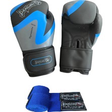 DragonDo Dynamite Kick Boks Eldiveni ve Mavi Bandajlı 2’li Set –antrenman ve Sparring Için Profesyonel Koruma