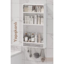 Yapışkanlı Duvar Rafı Organizer, Banyo ve Mutfak Için Çok Amaçlı Raf