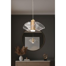 Ünal Aydınlatma Doğa 3 Gold LED Avize – Dalga Formlu Modern Tasarım