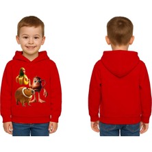 Sedirli Unisex Brainrot Baskılı Çocuk Swaetshirt Kapüşonlu 3 Iplik Şardonlu