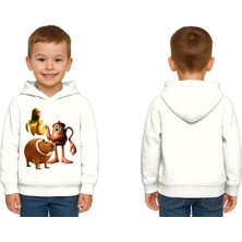 Sedirli Unisex Brainrot Baskılı Çocuk Swaetshirt Kapüşonlu 3 Iplik Şardonlu