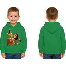 Sedirli Unisex Brainrot Baskılı Çocuk Swaetshirt Kapüşonlu 3 Iplik Şardonlu