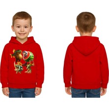 Sedirli Unisex Brainrot Baskılı Çocuk Swaetshirt Kapüşonlu 3 Iplik Şardonlu
