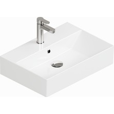 Isvea Sistema Z Tezgah Üstü Kare Lavabo 60 x 42 cm Beyaz Seramik