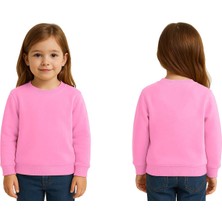 Sedirli Unisex Düz Baskısız Çocuk Sweatshirt  3 Iplik Şardonlu Kumaş