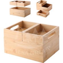 3 Parça Bambu Organizer Set, Düzenleyici, Sarı, BMB283, BMB28