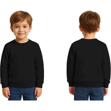 Sedirli Unisex Düz Baskısız Çocuk Sweatshirt  3 Iplik Şardonlu Kumaş