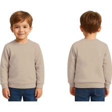 Sedirli Unisex Düz Baskısız Çocuk Sweatshirt  3 Iplik Şardonlu Kumaş