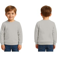 Sedirli Unisex Düz Baskısız Çocuk Sweatshirt  3 Iplik Şardonlu Kumaş