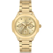 David Guner Sarı Kaplamalı Sarı Kadranlı Kadın Kol Saati DG-8741LA-B4