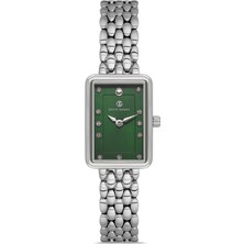 David Guner Gümüş Kaplamalı Yeşil Kadranlı Kadın Kol Saati DG-8882LA-A10