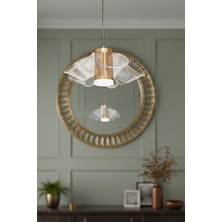 Ünal Aydınlatma Doğa 4 Gold LED Avize – Dalga Formlu Modern Tasarım