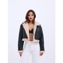 Fame Deri Ceket içi kürklü yakası dik yaka olarakda kullanılabilir fermuarlı çok kullanışlı