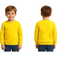 Sedirli Unisex Düz Baskısız Çocuk Sweatshirt  3 Iplik Şardonlu Kumaş