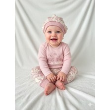 Şimo Butik Erkek-Kız Bebek Omuz Genişletmeli Çıtçıtlı Body Pijama Bere Takımı, %100 Pamuk , 3-6-9 Ay